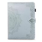 For iPad 10.2 2021 / 2020 / 2019 Halfway Mandala Embossing Pattern Horizontal Flip PU Leather Case with Card Slots & Holder(Silver) - 2