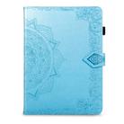 For iPad 10.2 2021 / 2020 / 2019 Halfway Mandala Embossing Pattern Horizontal Flip PU Leather Case with Card Slots & Holder(Blue) - 2