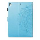 For iPad 10.2 2021 / 2020 / 2019 Halfway Mandala Embossing Pattern Horizontal Flip PU Leather Case with Card Slots & Holder(Blue) - 4