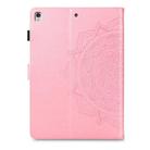 For iPad Pro 10.5 inch Halfway Mandala Embossing Pattern Horizontal Flip PU Leather Case with Card Slots & Holder(Pink) - 4