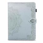 For iPad Pro 10.5 inch Halfway Mandala Embossing Pattern Horizontal Flip PU Leather Case with Card Slots & Holder(Silver) - 2