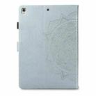 For iPad Pro 10.5 inch Halfway Mandala Embossing Pattern Horizontal Flip PU Leather Case with Card Slots & Holder(Silver) - 4