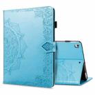 For iPad Pro 10.5 inch Halfway Mandala Embossing Pattern Horizontal Flip PU Leather Case with Card Slots & Holder(Blue) - 1