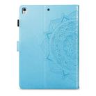For iPad Pro 10.5 inch Halfway Mandala Embossing Pattern Horizontal Flip PU Leather Case with Card Slots & Holder(Blue) - 4