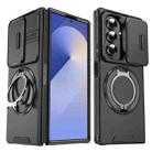 For Samsung Galaxy Z Fold7 5G Sliding Camshield Ring Holder Phone Case(Black) - 1