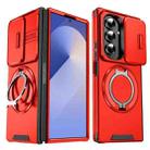 For Samsung Galaxy Z Fold7 5G Sliding Camshield Ring Holder Phone Case(Red) - 1