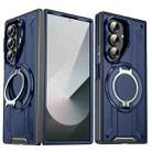 For Samsung Galaxy Z Fold7 5G Rotating Ring Holder Magnetic MagSafe Phone Case(Blue) - 1