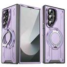For Samsung Galaxy Z Fold7 5G Rotating Ring Holder Magnetic MagSafe Phone Case(Purple) - 1