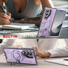 For Samsung Galaxy Z Fold7 5G Rotating Ring Holder Magnetic MagSafe Phone Case(Purple) - 3