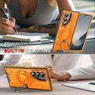 For Samsung Galaxy Z Fold7 5G Rotating Ring Holder Magnetic MagSafe Phone Case(Orange) - 3