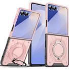 For Samsung Galaxy Z Flip7 5G Rotating Ring Holder Magnetic MagSafe Phone Case(Pink) - 1
