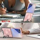 For Samsung Galaxy Z Flip7 5G Rotating Ring Holder Magnetic MagSafe Phone Case(Pink) - 3