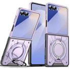 For Samsung Galaxy Z Flip7 5G Rotating Ring Holder Magnetic MagSafe Phone Case(Purple) - 1