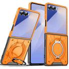 For Samsung Galaxy Z Flip7 5G Rotating Ring Holder Magnetic MagSafe Phone Case(Orange) - 1