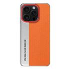 For iPhone 16 Pro Max Camera Design Diamond Texture Leather PC Phone Case(Orange) - 1