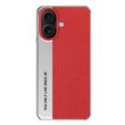 For iPhone 16 Camera Design Diamond Texture Leather PC Phone Case(Red) - 1