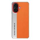 For iPhone 16 Camera Design Diamond Texture Leather PC Phone Case(Orange) - 1
