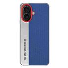 For iPhone 16 Camera Design Diamond Texture Leather PC Phone Case(Blue) - 1