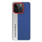 For iPhone 15 Pro Camera Design Diamond Texture Leather PC Phone Case(Blue) - 1
