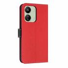 For Redmi 13C 4G Global Metal Bow Leather Phone Case with Hand Strap(Red) - 3