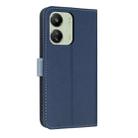For Redmi 13C 4G Global Metal Bow Leather Phone Case with Hand Strap(Dark Blue) - 3