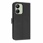 For Redmi 13C 4G Global Metal Bow Leather Phone Case with Hand Strap(Black) - 3