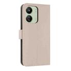 For Redmi 13C 4G Global Metal Bow Leather Phone Case with Hand Strap(Apricot) - 3