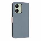For Redmi 13C 4G Global Metal Bow Leather Phone Case with Hand Strap(Light Blue) - 3