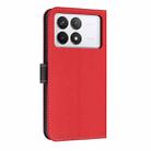 For Redmi K70 Pro / Poco F6 Pro 5G Metal Bow Leather Phone Case with Hand Strap(Red) - 3