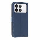 For Redmi K70 Pro / Poco F6 Pro 5G Metal Bow Leather Phone Case with Hand Strap(Dark Blue) - 3