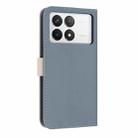 For Redmi K70 Pro / Poco F6 Pro 5G Metal Bow Leather Phone Case with Hand Strap(Light Blue) - 3
