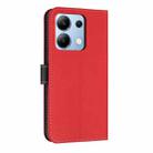 For Redmi Note 13 4G Global Metal Bow Leather Phone Case with Hand Strap(Red) - 3