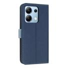 For Redmi Note 13 4G Global Metal Bow Leather Phone Case with Hand Strap(Dark Blue) - 3