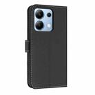 For Redmi Note 13 4G Global Metal Bow Leather Phone Case with Hand Strap(Black) - 3
