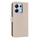 For Redmi Note 13 4G Global Metal Bow Leather Phone Case with Hand Strap(Apricot) - 3