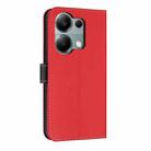 For Redmi Note 13 Pro 4G Global Metal Bow Leather Phone Case with Hand Strap(Red) - 3