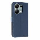 For Redmi Note 13 Pro 4G Global Metal Bow Leather Phone Case with Hand Strap(Dark Blue) - 3