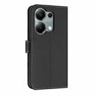 For Redmi Note 13 Pro 4G Global Metal Bow Leather Phone Case with Hand Strap(Black) - 3