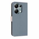 For Redmi Note 13 Pro 4G Global Metal Bow Leather Phone Case with Hand Strap(Light Blue) - 3
