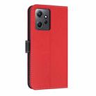 For Redmi Note 12 4G Metal Bow Leather Phone Case with Hand Strap(Red) - 3