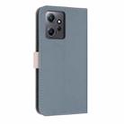 For Redmi Note 12 4G Metal Bow Leather Phone Case with Hand Strap(Light Blue) - 3