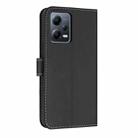 For Redmi Note 12 5G / Poco X5 Metal Bow Leather Phone Case with Hand Strap(Black) - 3
