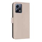 For Redmi Note 12 5G / Poco X5 Metal Bow Leather Phone Case with Hand Strap(Apricot) - 3