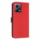 For Redmi Note 12 Pro+ 5G Metal Bow Leather Phone Case with Hand Strap(Red) - 3