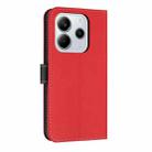For Redmi Note 14 4G 163.25mm Metal Bow Leather Phone Case with Hand Strap(Red) - 3