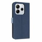 For Redmi Note 14 4G 163.25mm Metal Bow Leather Phone Case with Hand Strap(Dark Blue) - 3