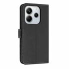 For Redmi Note 14 4G 163.25mm Metal Bow Leather Phone Case with Hand Strap(Black) - 3