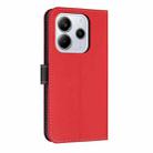 For Redmi Note 14 4G 164.84mm Metal Bow Leather Phone Case with Hand Strap(Red) - 3