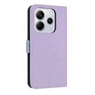 For Redmi Note 14 5G Metal Bow Leather Phone Case with Hand Strap(Purple) - 3