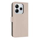 For Redmi Note 14 5G Metal Bow Leather Phone Case with Hand Strap(Apricot) - 3